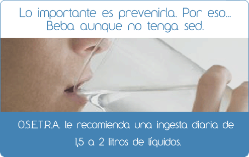 Beba aunque no tega sed para prevenirla